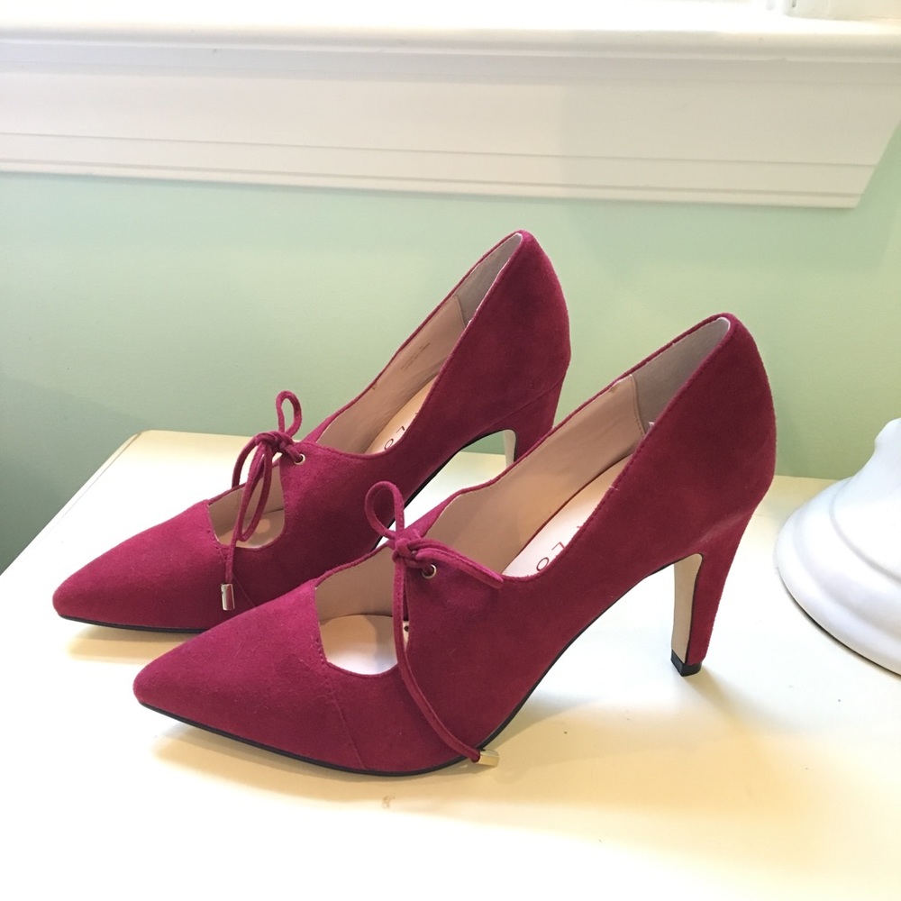 Sacha London Suede Heels Raspberry Color Size 8